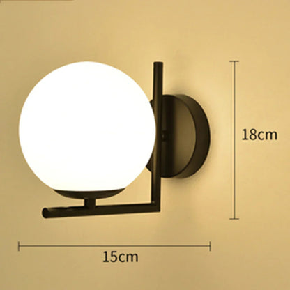 ديكوربايتس™ مصباح حائط LED على شكل كرة زجاجية للممر أو غرفة النوم أو غرفة المعيشة