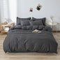 Decobites Line Block Print Bedding Set, Duvet Cover with Sheet Pillowcases, Single Double Bed