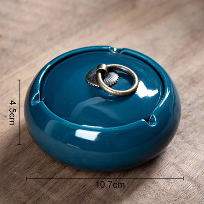 DecorBites™ Glazed Porcelain Ashtray: Stylish Desk Decoration & Gift for Boyfriend