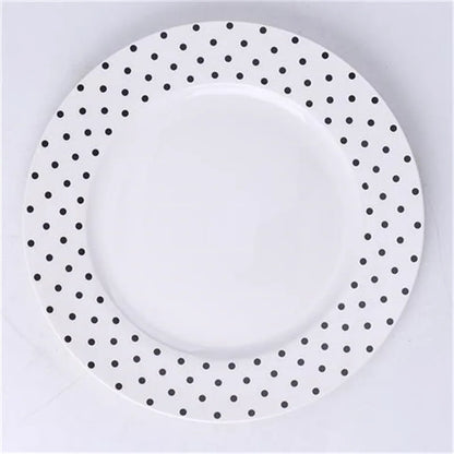 Juego de platos de postre de cerámica DecorBites™ - Platillos de desayuno de estilo escandinavo de 8 pulgadas