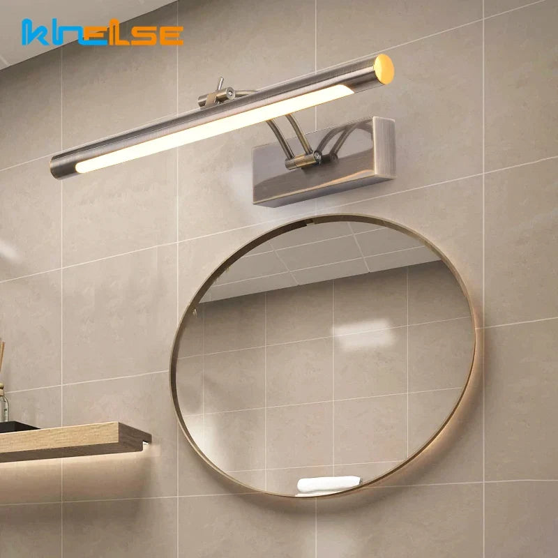DecorBites™ LED Stainless Steel Bathroom Wall Lamp with Switch