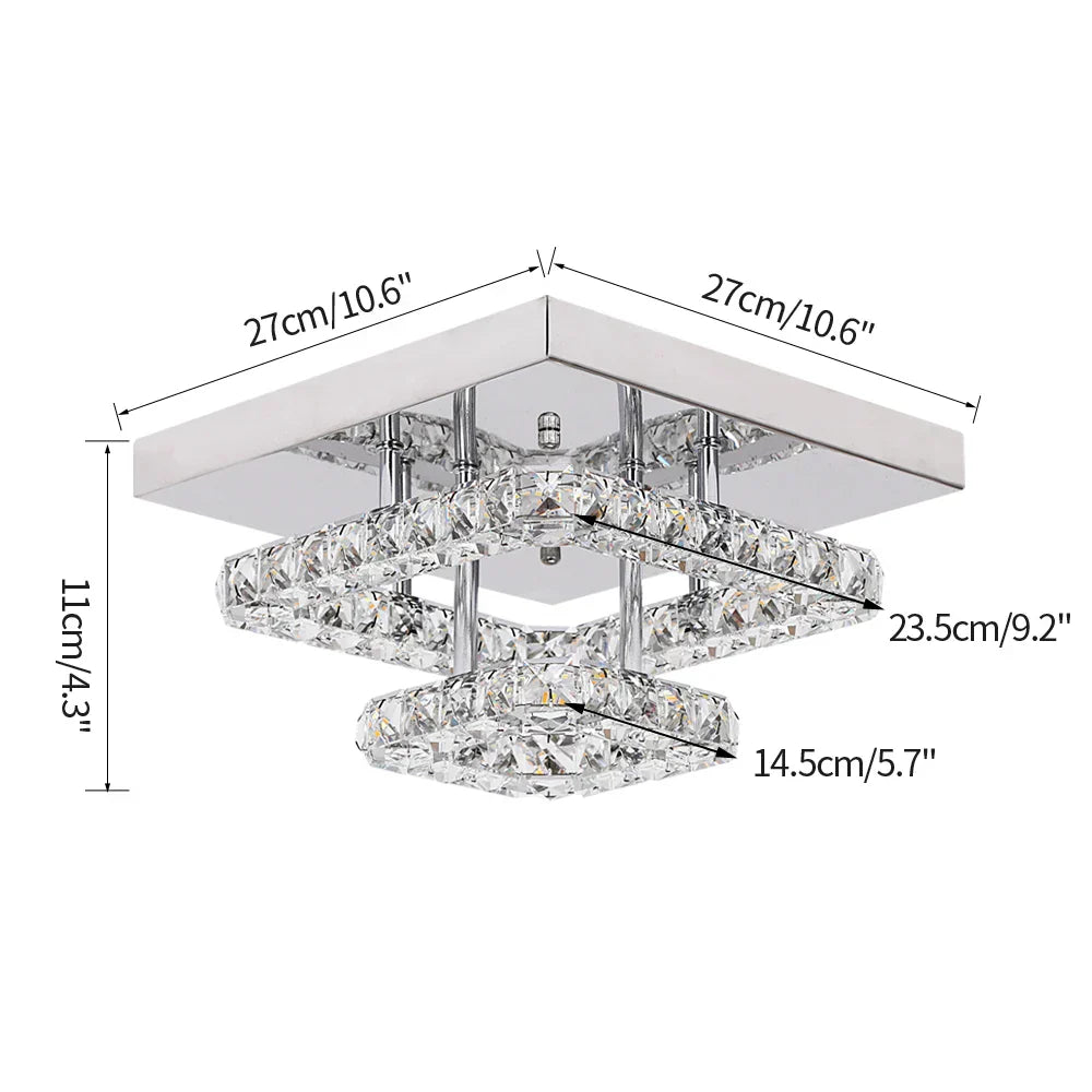 DecorBites™ Crystal LED Ceiling Chandelier Modern Lighting Fixture for Home Hotel Decor