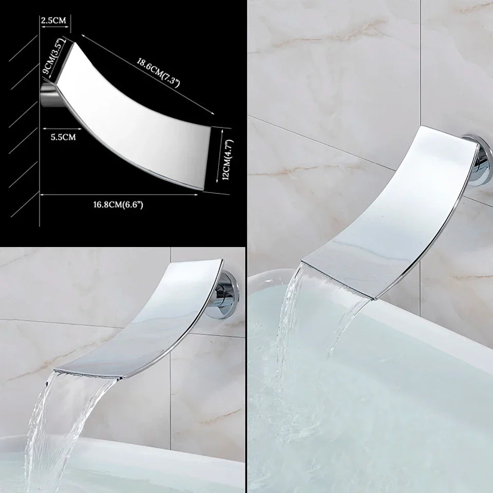 DecorBites™ Chrome Bathtub Faucet Mixer with Hand Shower Waterfall Spout
