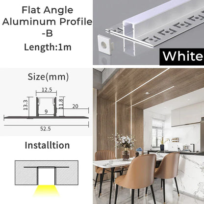DecorBites™ 1M Frameless Embedded LED Aluminum Profile for Linear Strip Lights
