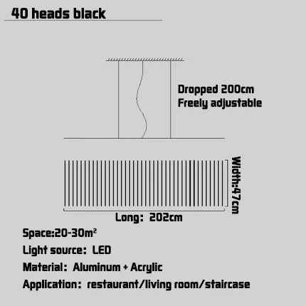 Decorbites™ Lámpara de Araña de Colgante LED en Forma de Espina de Pescado para Decoración Moderna Nórdica