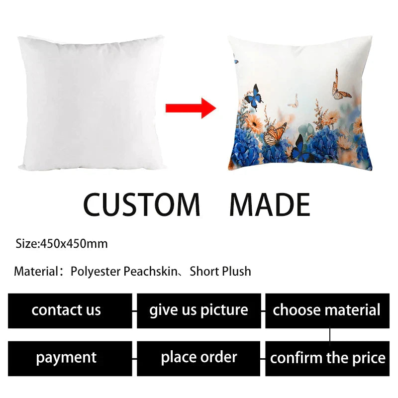 DecorBites™ Butterfly Flower Pillow Case: Colorful Animal Landscape Sofa Cushion Cover