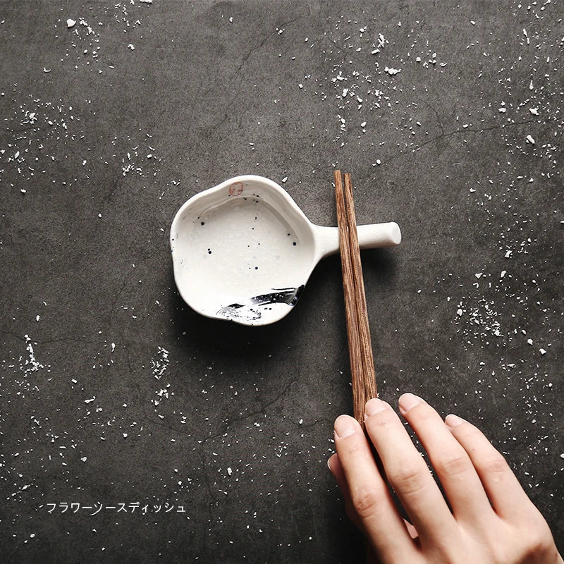 DecorBites™ Japanese Style Retro Ceramic Chopsticks Holder Sauce Dish