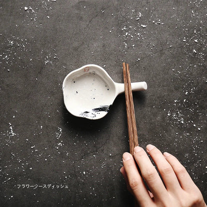 DecorBites™ Japanese Style Retro Ceramic Chopsticks Holder Sauce Dish