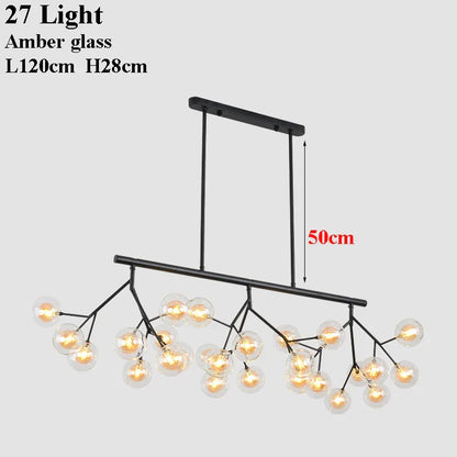 Lámpara de araña DecorBites™ con forma de rama y bola de cristal LED | Iluminación decorativa moderna con diseño de luciérnagas