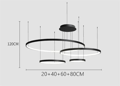 DecorBites™ LED Ring Chandelier Ceiling Pendant Modern Round Circle Lamps