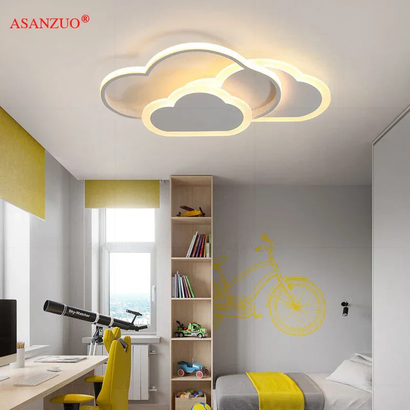 DecorBites™ Cloud Pink LED Ceiling Lamp for Children's Room - Dimmable Modern Lighting