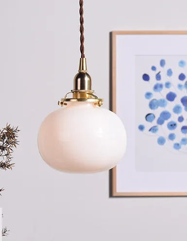 DecorBites™ Brass Glass Pendant Chandelier, Retro Design, E27, Bedroom Bar Hanging Light