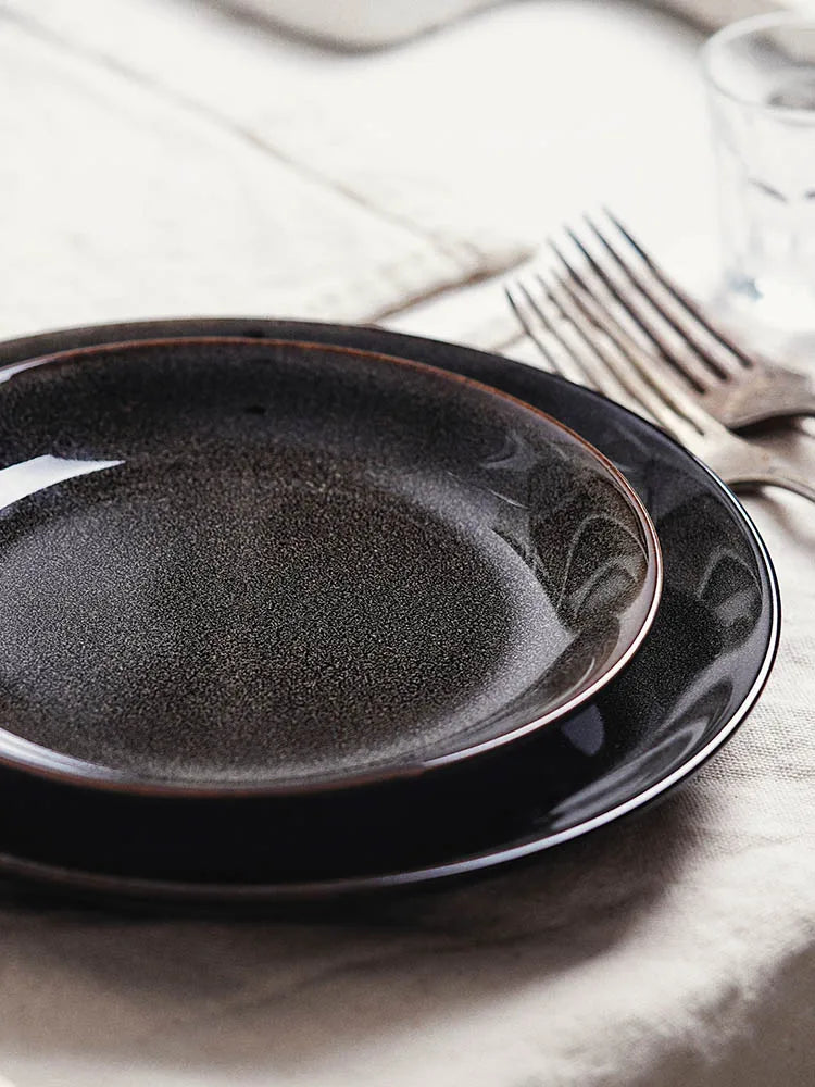 DecorBites™ Ceramic Round Plate - Nordic Design for Hotel, Restaurant, and Home Dishes