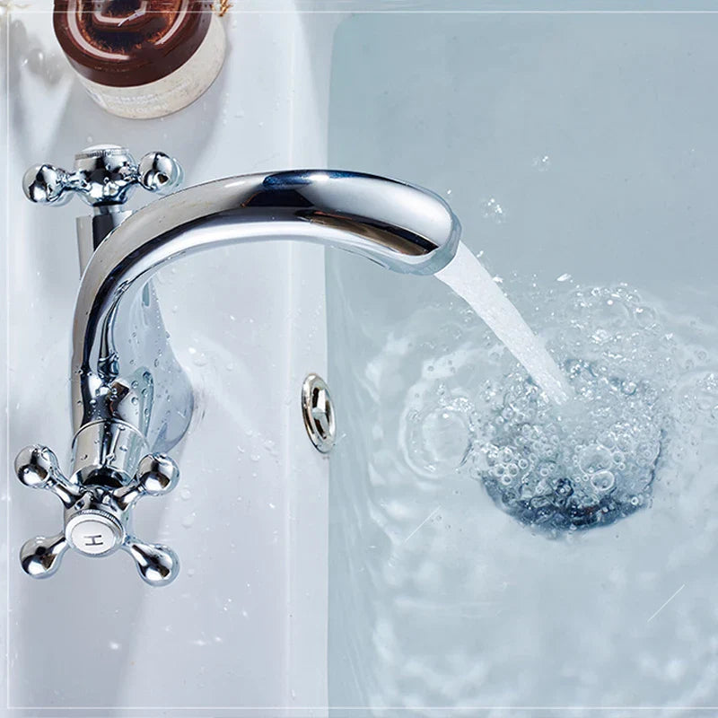 Grifo de bidé DecorBites™ con doble manija en cruz para cocina, baño e inodoro