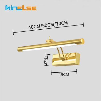 DecorBites™ LED Stainless Steel Bathroom Wall Lamp Switch Waterproof Cosmetic Mirror Sconce