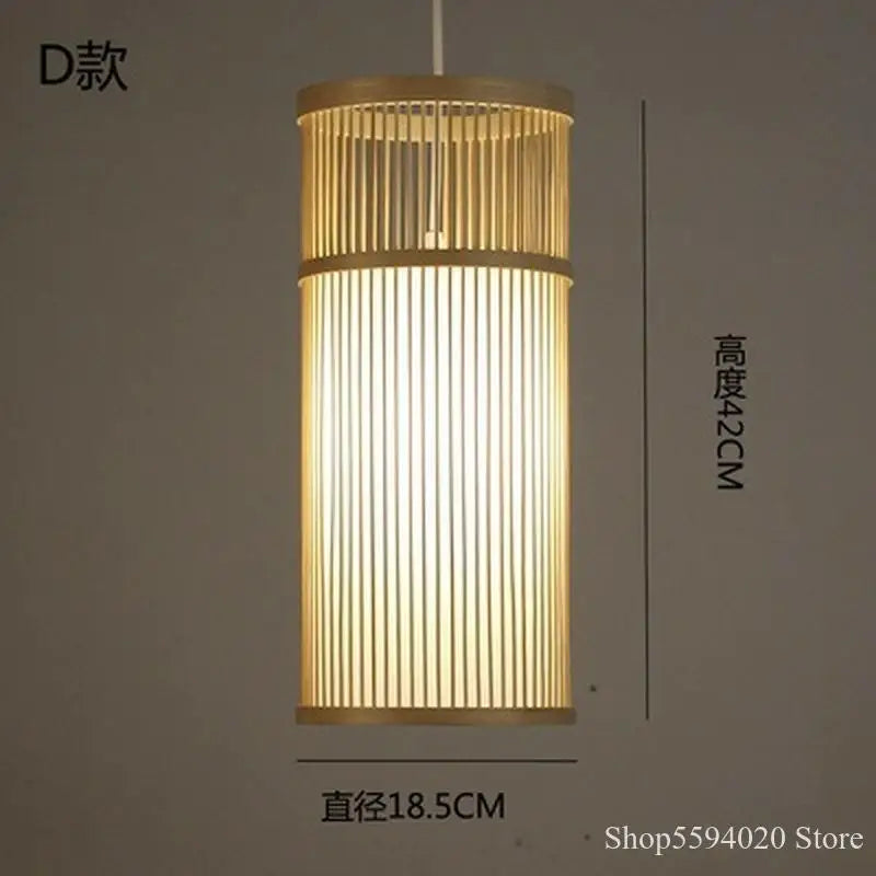 DecorBites™ Japanese Bamboo Chandelier Lights for Bedroom Living Room Tea Room Zen Lamps