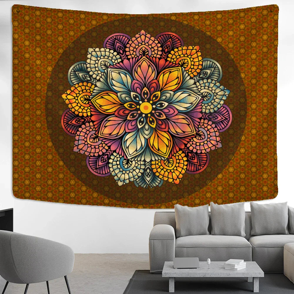 Decobites Elephant Mandala Tapestry Wall Hanging for Psychedelic Hippie Home Decor