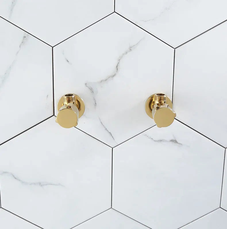 DecorBites™ Brass Triangle Valve Gold Corner Bathroom Tap Water Control 1/2*1/2 Angle valves