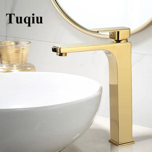 DecorBites™ Gold Basin Faucet: Single Handle Bathroom Sink Tap & Brass Lavatory Mixer