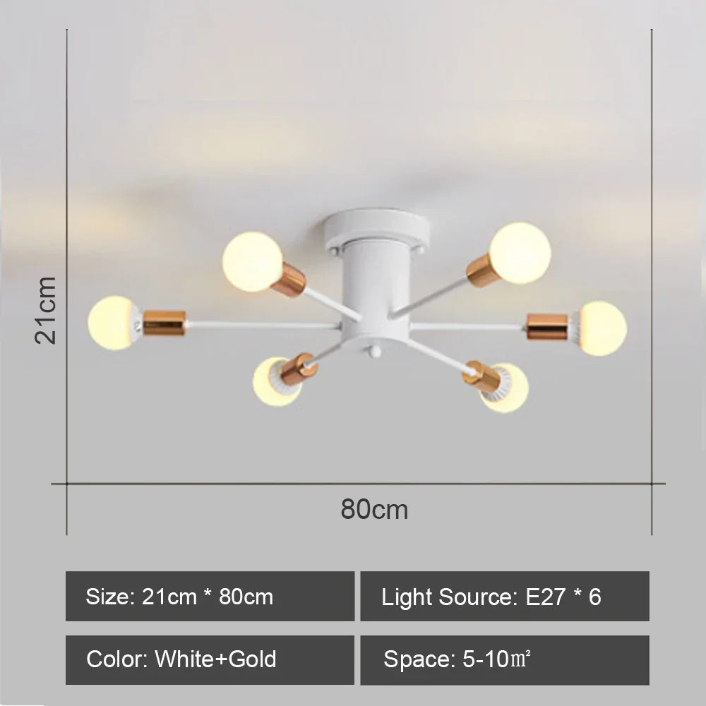 DecorBites™ LED Metal Chandeliers for Living Room - Stylish Ceiling Light for Home Decor