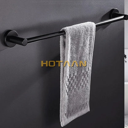 DecorBites™ Matte Black Wall Mounted Towel Bar - Modern Bathroom Accessories Holder