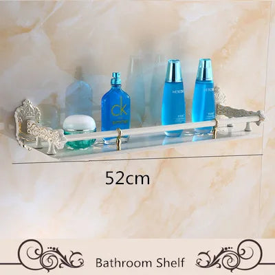 Juego de herrajes de baño de aluminio DecorBites™: estante, toallero, portarrollos de papel, soporte para cepillos, ganchos