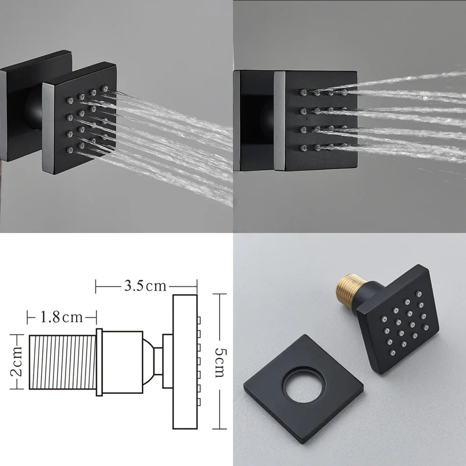 DecorBites™ Digital Display Luxury Rainfall Shower Faucet with Massage System & Bathtub Faucet