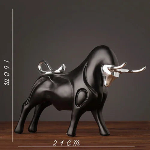 DecorBites™ Bull Sculpture Resin Animal Statue Home Decor Craft Figurine