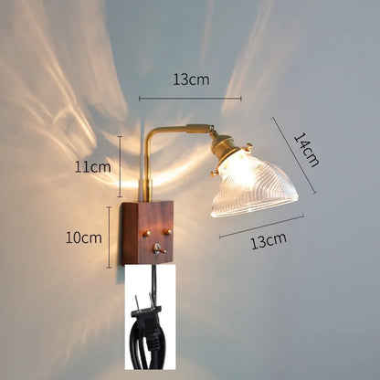 DecorBites™ Clear Glass LED Wall Lights with Pull Chain Switch, Rotate Modern Nordic Wall Lamp
