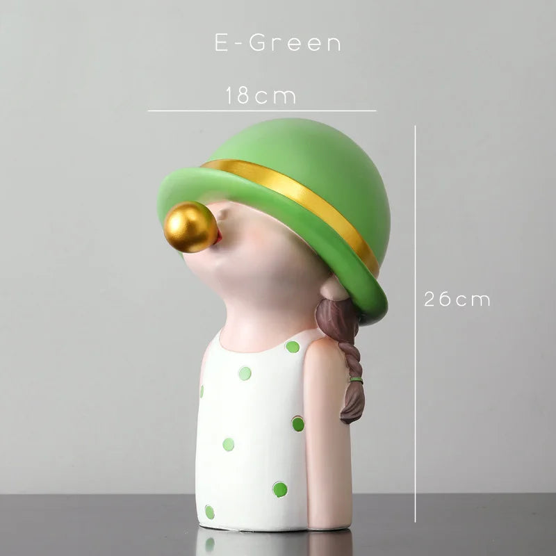 DecorBites™ Bubble Gum Blowing Character Statue for Modern Home Decor
