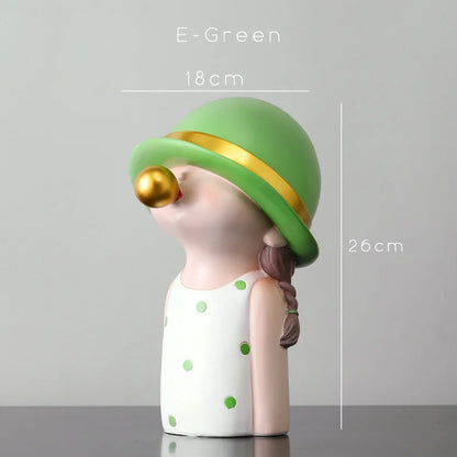 DecorBites™ Bubble Gum Blowing Character Statue for Modern Home Decor