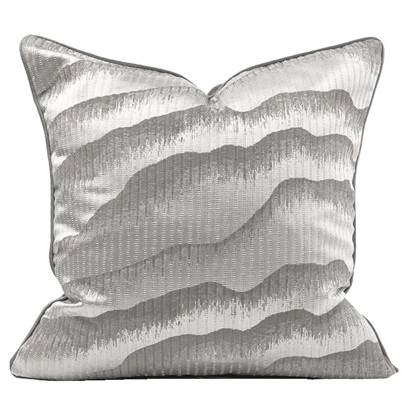 غطاء وسادة مربع من قماش الجاكار بتصميم منظر طبيعي آسيوي من DecorBites™ مقاس 45×45 سم