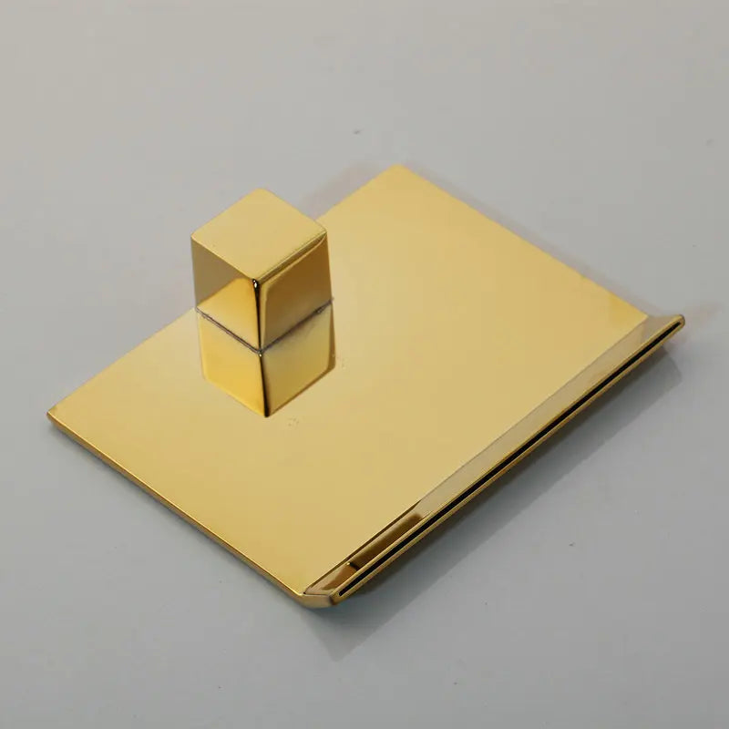 DecorBites™ Golden Plated 2-Handle Bathroom Faucet Wall Mount Waterfall Basin Mixer