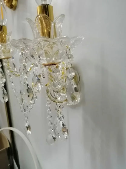 DecorBites™ Crystal Wall Lamp: European Style K9 Crystal, Luxury for Bedroom, Aisle, Ktv