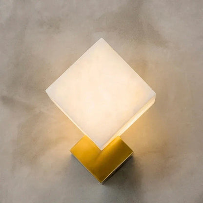DecorBites™ Jade Wall Lamps: Modern LED Square Marble Lighting Fixtures for Home Decor