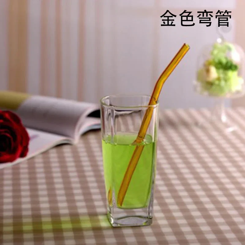 DecorBites™ Glass Drinking Straw: Eco-Friendly & Colourful Bar Accessory