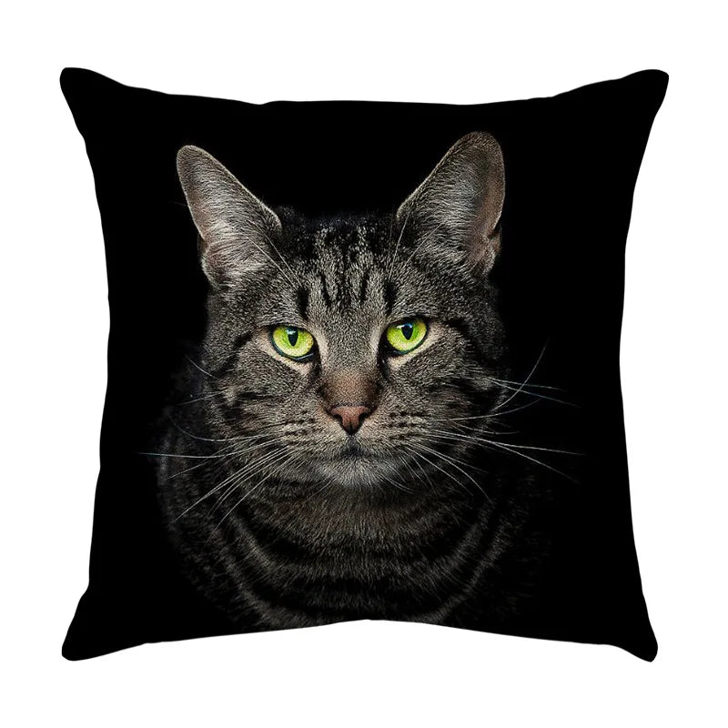 DecorBites™ Cute Cat Sofa Cotton Linen Cushion Cover Pillowcase Home Decor Pillow