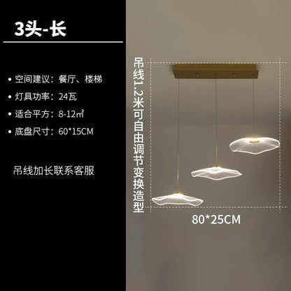 DecorBites™ Lotus Leaf Chandelier: Modern Luxury Acrylic LED Hanging Lamp for Villa, Hotel, Living Room