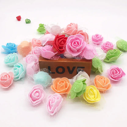 DecorBites™ Handmade Foam Rose Flower Heads | 100Pcs Wedding Craft Decoration