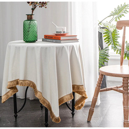 DecorBites™ Gold Velvet Wedding Table Cloth - Premium American Retro Decor