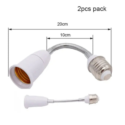 DecorBites™ Gooseneck E27 to E27 Base Extension Adaptor for Lamp Bulb Holder
