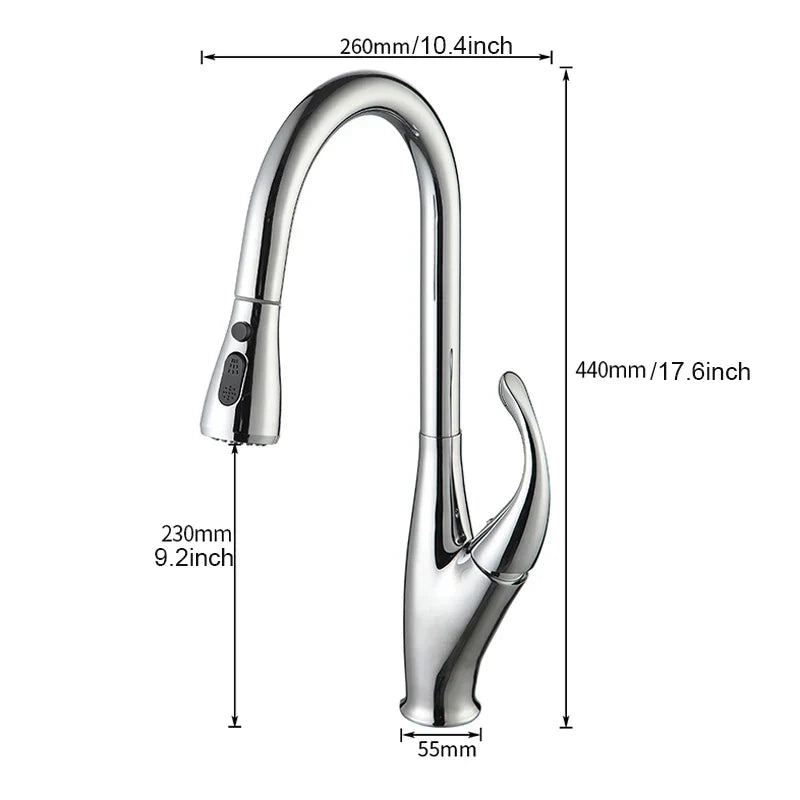 DecorBites™ Black Touch Sensor Kitchen Faucet: Pull Out, Sensitive Control, Mixer Tap
