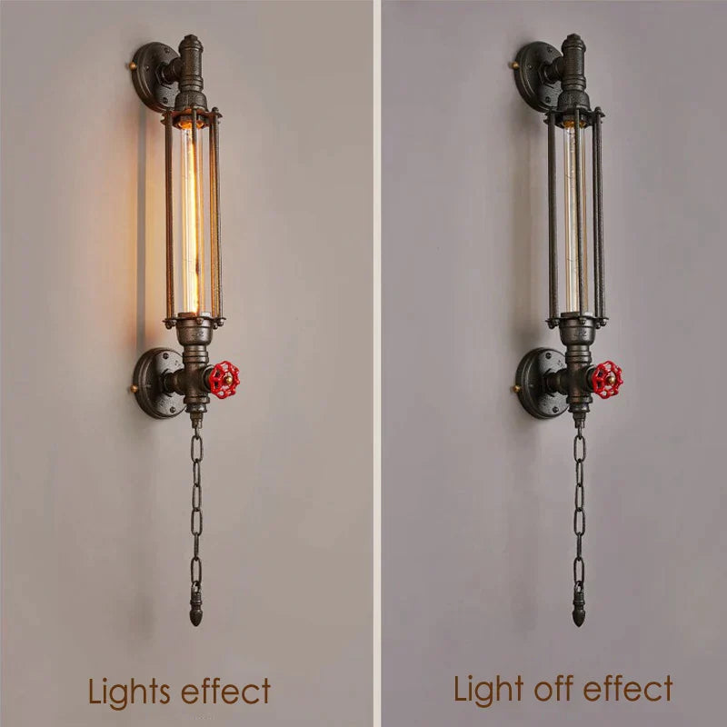 DecorBites™ Industrial Pipe LED Wall Sconce for Bedside Bedroom Aisle Cafe Restaurant