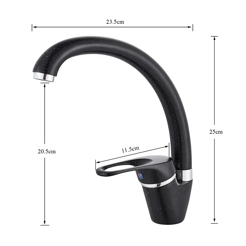 صنبور مطبخ نحاسي بيج من DecorBites™، صنبور دوار 360 درجة، صنبور خلاط بمقبض واحد