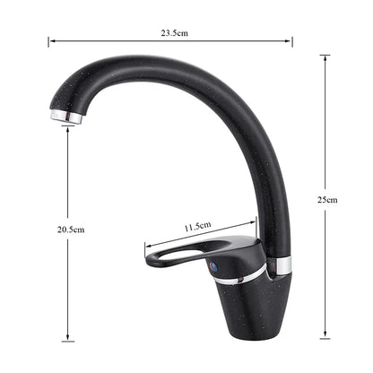 صنبور مطبخ نحاسي بيج من DecorBites™، صنبور دوار 360 درجة، صنبور خلاط بمقبض واحد