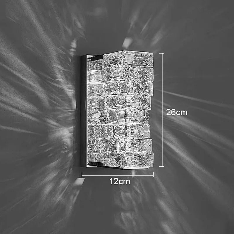 Gold Chrome Crystal Sconce For Living Room 60cm