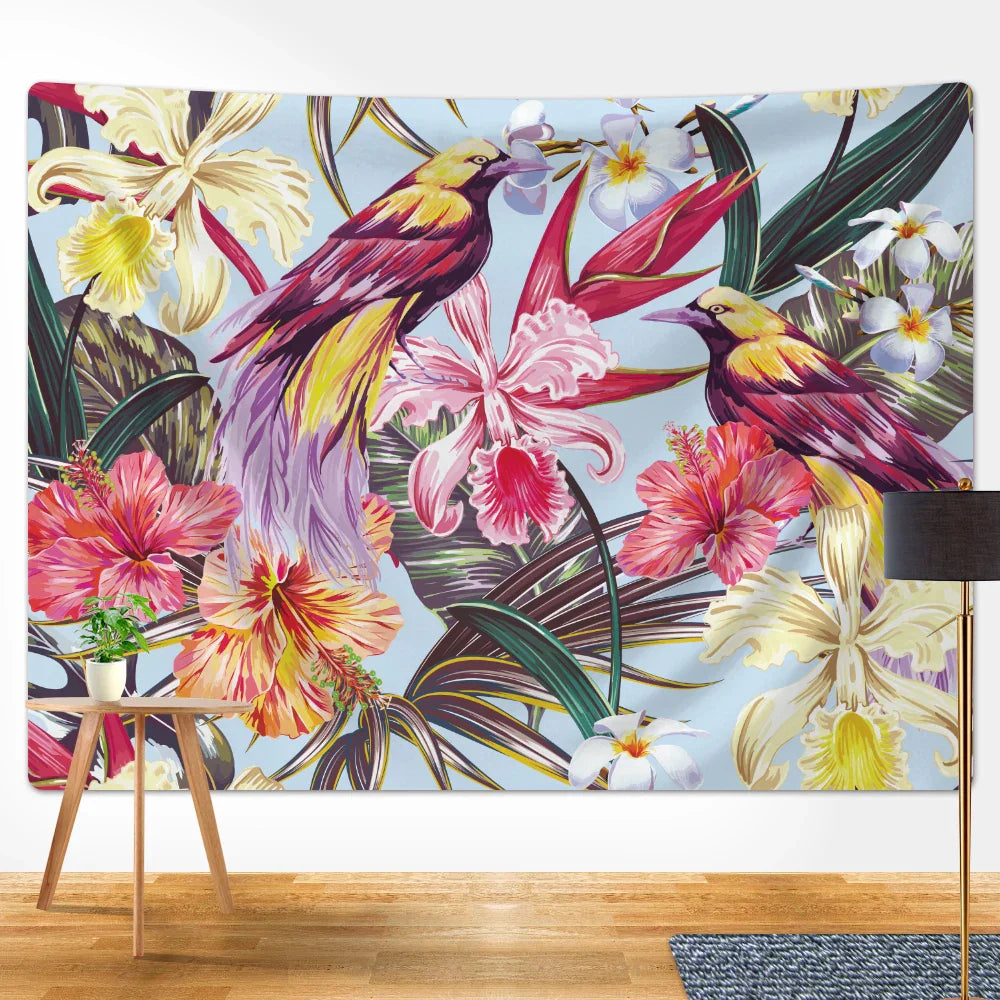 Animal Floral Wall Hanging | Boho Hippie Bedroom Decor | Decobites Home Tapestry