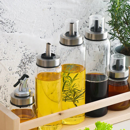 DecorBites™ Glass Seasoning Storage Bottle: Durable Leak-Proof Kitchen Jar for Oil, Soy Sauce, Vinegar
