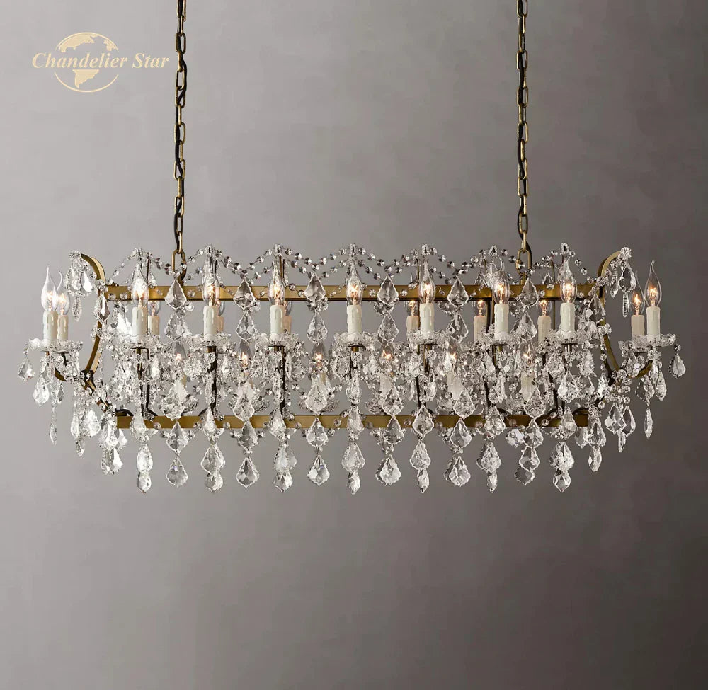 DecorBites™ Crystal Iron Chandelier: Modern Brass Candle Chandeliers for Living Dining Room