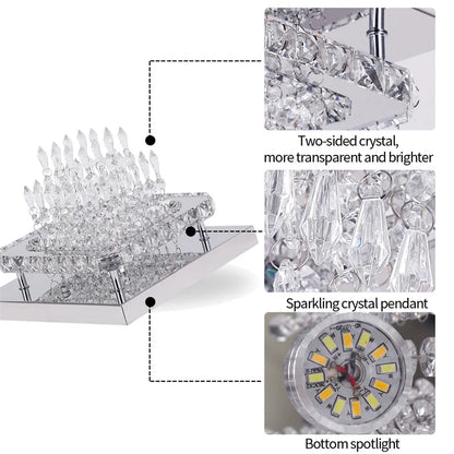 DecorBites™ Crystal LED Ceiling Chandelier Modern Lighting Fixture for Home Hotel Decor